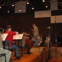 In rehearsal with the Paul Marleyn and the Belgrade Philharmonic Orchestra for "Cello Concerto," 2005.